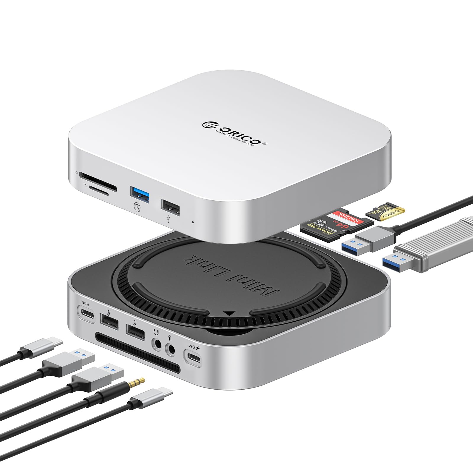 Amazon.com: ORICO MiniLink Mac mini M4 Hub with SATA SSD Enclosure